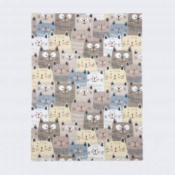 Alfombra infantil GATOS H02 Mora con colores ocres