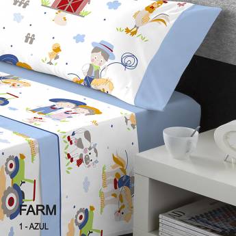 Juego de sabanas Infantil algodon multicolor Cama de 105 AVIONCITOS