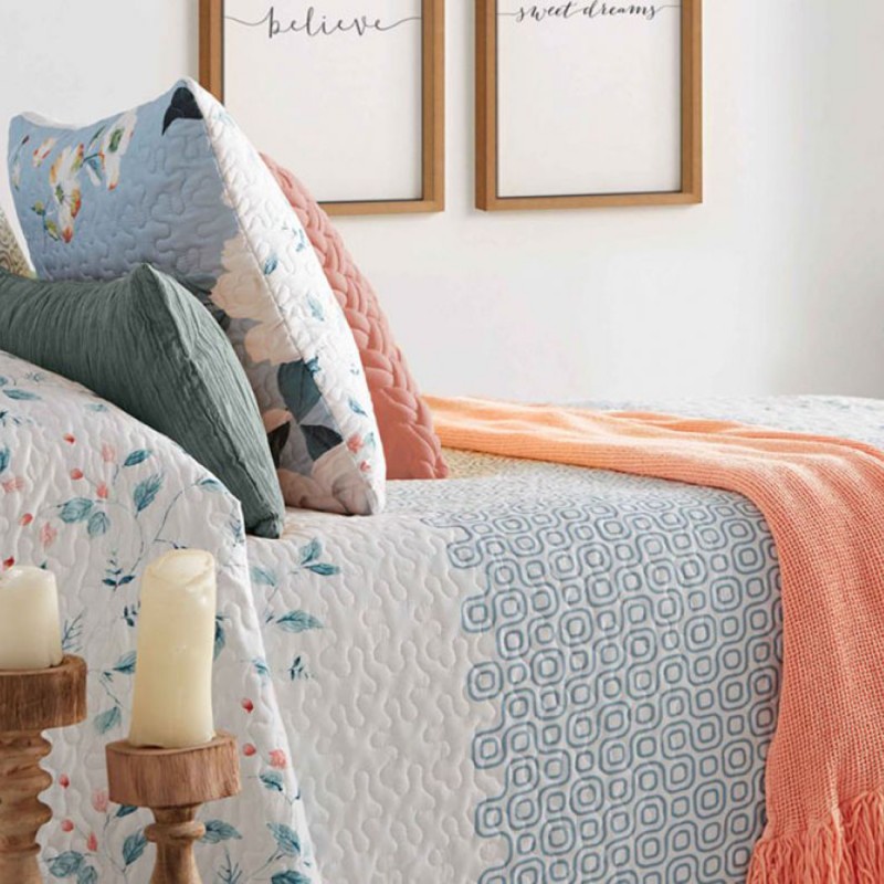 Colcha bouti reversible BOUQUET 216 Manterol - Cama