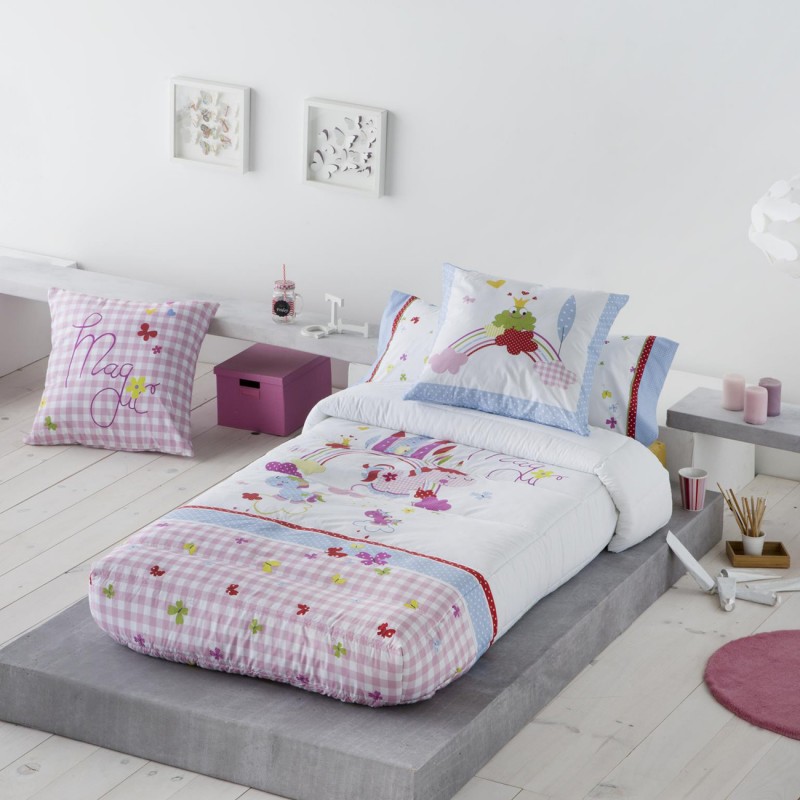 edredon ajustable infantil cama 90 y 105 100% algodón percal 200 JVR Sirena