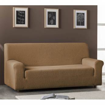 Respaldo de hasta 240 cm GEMITEX Funda para sofá de 3 plazas de Tejido Liso y elástico poliéster Color Gris 