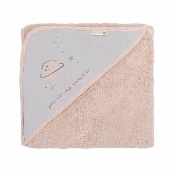 Maxi capa de baño para bebes en color rosa palo