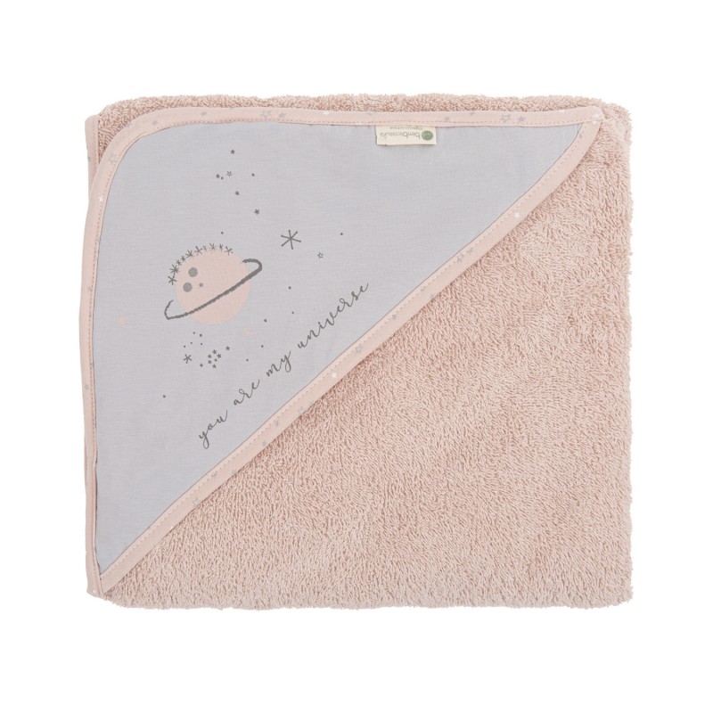 Maxi capa de baño para bebes en color rosa palo