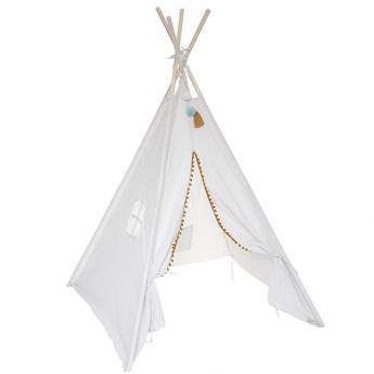 Tipi LINO&POMPONES Atmosphera de color blanco