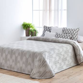 Colcha jacquard verano cubrecama entretiempo cama 90 cm gris OLIVA